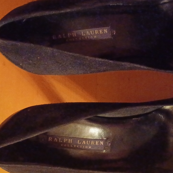 🎈🎈🎈RALPH LAUREN PURPLE L COLL.GENUINE SUEDE LEATHER HEELS SIZE 8.5 3 1/2 HEEL - Picture 2 of 11
